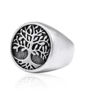 AU NEW Stainless Steel Domineering Vintage Medieval Men Retro Tree of Life Ring