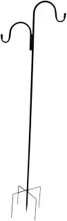 JOINPAYA Double Hook Iron Shepherds Hook Durable Ground Inserting Stake for Outdoor Lanterns and Decor Garden Hanger Height for Easy Installation
