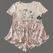 Grayson Social Two Piece Pajama Set Womens Size Large Pink Shirt Shorts Pajamas