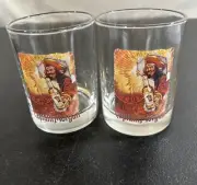 CAPTAIN MORGAN RUM Set of 2 Drinking Glasses. Logo. Lowball Cocktail VGC