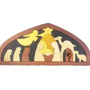 Vintage Wooden Puzzle Ornament Wooden Puzzle Decorative Craft