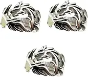 [DEARMAMY] 3pcs Men's Ring Punk Style Luminous Dragon Pattern Opening Adjustable Jewelry American Size Random