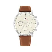 Tommy Hilfiger Tyson Brown Leather Parchment Dial Men's Watch 1792143