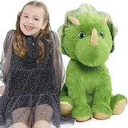 MorisMos Soft Filled Triceratops Plush Toy for Children, Giant Dinosaur Cuddly Toy, 62 cm Dino Stuffed Toy Cushion Doll Birthday Gifts
