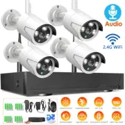 4CH Home Security Camera System,AI Human Detection 1080P HD Surveillance Cameras