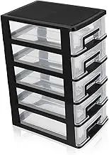 KAILIKETIY Multifunctional Plastic Drawer Storage Cabinet Five Layer Organizer for Desk and Closet Height Transparent Design for Efficient Sorting and Neat Storage