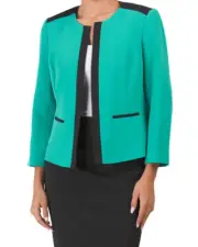 NEW KASPER GREEN BLACK CAREER JACKET BLAZER SIZE XL $119