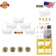 6 Pack NSF-Listed Food Pans - 5.6 Quart Clear Polycarbonate Storage Solution
