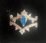Bomb Party Rings Sz 7 RBP7457 ‘Incredible Gaze’ Blue Topaz/Rhodium-2 Rings!