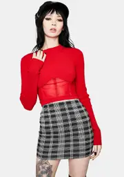 Scarlet High Fashion Mesh Underbust Top