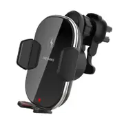 Wireless Car Charger, 15W Qi Fast Charging Auto Clamping Car Charger Phone Mount Windshield Dashboard Air Vent Phone Holder- Black