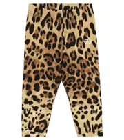 [Dolce & Gabbana Kids] Dolce & Gabbana Kids Baby leopard-print cotton-blend leggings M 3-6 beige