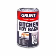 Grunt 34L Silver Large Kitchen Tidy Bags - 50 Pack
