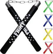 Nunchucks Rubber Martial Arts Training Nunchakus for Kids BLACK
