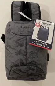 DUCHAMP LONDON Anti-Theft Padded Adjustable Laptop Backpack Grey 16636 NWT