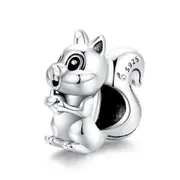 Cute Squirrel Charm Bead Animal Genuine 925 Sterling Silver Compatible With Pandora Bracelets