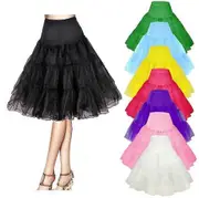 26" Retro Underskirt/50s Swing Vintage Petticoat/rockabilly Tutu/fancy Net Skirt Blue Small-Medium 6-14