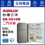 台灣三洋冰箱606公升、變頻雙門冰箱 SR-V610B