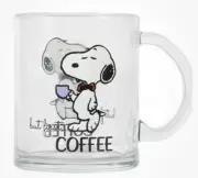 Peanuts 2024 SNOOPY LARGE Glass Mug 16.2 oz “but First coffee” Cup NEW
