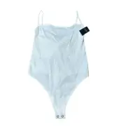 ABERCROMBIE & FITCH Soft A&F Rib Knit White One Piece Bodysuit Women's Medium
