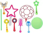 LRXIYODE 9Pcs Colorful Bubble Wand Set for Outdoor Fun Bubble Makers for Bubble Party Backyard Beach Pool Birthday Activities