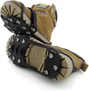 [Gogogmee] 1 Pair 10 Kid Hiking Shoes Kids Cleats Grip Climbing Snow Grips Kids Climbing Shoes Black Ice Crampons Ice Spikes Ice Grips for Shoes Shoe Cover Skates Outdoor Handle Child