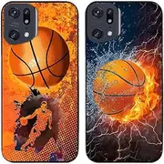 2 Pcs/Lot Cool Basketball Printed TPU Soft Gel Silicone Back Phone Case Cover (Case for Oppo Find X5 Pro)