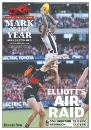 AFL MARK OF THE YEAR FOOTBALL TEAM POSTER,BARGAIN ELLIOTT COLLINGWOOD MAGPIES,