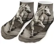 [QMNVBDS] Horse in The Street Socks Ankle Length Socks Casual Short Socks for Women Men Low Cut Sports Socks Running Socks No Show Socks Ankle Socks Athletic Socks Workout Socks, Style, One Size, Style