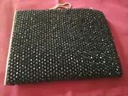 Reiss Adaline Blush Bag Purse Chain Strap Black Rhinestone 8.5x6.5".