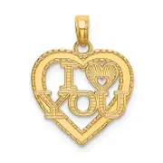 14K Yellow Gold I Heart You Charm