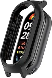 YKNIUFLY Case Compatible with Xiaomi Smart Band 9 NFC, PC Hard Case, Half-Pack Protection, Anti-Fall, Watch Cover Compatible with Xiaomi Smart Band 9 NFC.(Black)