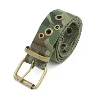 Boy Girl Camo Army Military Green Camouflage Sports Canvas Casual Pants Belt
