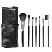 Catzon 7Pcs Makeup Brushes Blush Eye Makeup Tool with PU Bag-Black