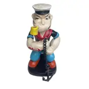 Cast Iron Popeye the Sailor Man with Ships Anchor Model 15cm