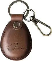 [Charinor] Case for Apple AirTag Pendant, Airtags Keyring Made of Genuine Leather, Hidden Case for Air Tag [Dark Brown 2.0]