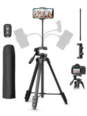 EMART 62’’ Phone Tripod Stand with Flexible Gooseneck, Portable Trip