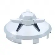 United Pacific 21115 Axle Hub Cap Front, 6 Uneven Notched, Stainless, With 3