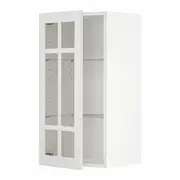 METOD wall cabinet w shelves/glass door, white/Stensund white, 40x37x80 cm