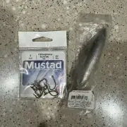 **SALE** Fishing Pack - Mustad Hooks (10pcs) & #10 Double Ring Sinker