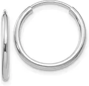 [JewelryWeb] 10k White Gold 1.5mm Polished Endless Hoop Earrings 16x14mm Wide 1.5mm Thick-Hoop Earring for Women