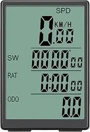 Bicycle Computer Wireless Bike Computer Waterproof Speedometer with Green LCD Backlight