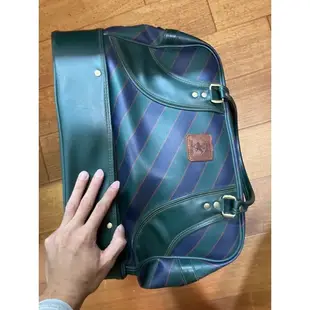 BEVERLY HILLS POLO CLUB 經典綠格紋 手提包 旅行包