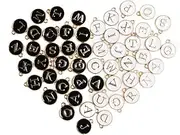 Acxico 2Bag Black and White Letter Alphabet Charms Initial Letter Bracelet Jewelry DIY Craft