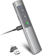 Presentation Clickers for PowerPoint Presentations, [Aluminum Alloy] + [2 in 1 USB C/A] PowerPoint Clicker Wireless Presenter, Presentation Pointer PPT Slide Remote Control Clicker for Mac, Computer
