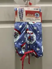 New!Disney’s Stitch XMAS Plush Sleep Jogger With Pockets.Size S(4-6).Great Gift!