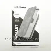 Tech 21 Evo Wallet Case Folio Flip Cover Card Slot iPhone X XS Black Camo Grey