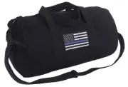 Rothco Thin Blue Line Canvas Shoulder Duffle Bag - Tactical Work Bag Gear Bag