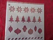 New Stencil - CHRISTMAS TREES, ORNAMENTS & MORE 6" x 6"