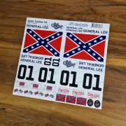 GENERAL LEE Scale 1:8 Decals Stickers Cut Kit RC Car Tamiya HPI DUKE OF HAZZARD
